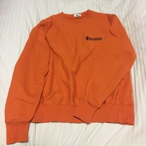 Champion Logo Sweater/Sweatshirt Orange